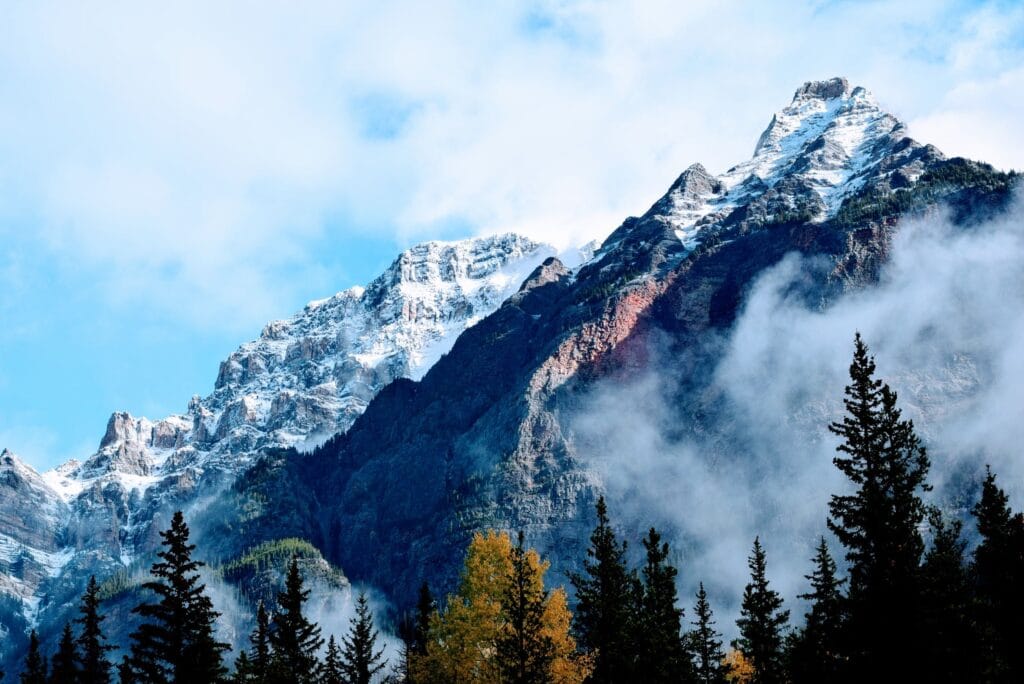Mountain range representing challenging goals.